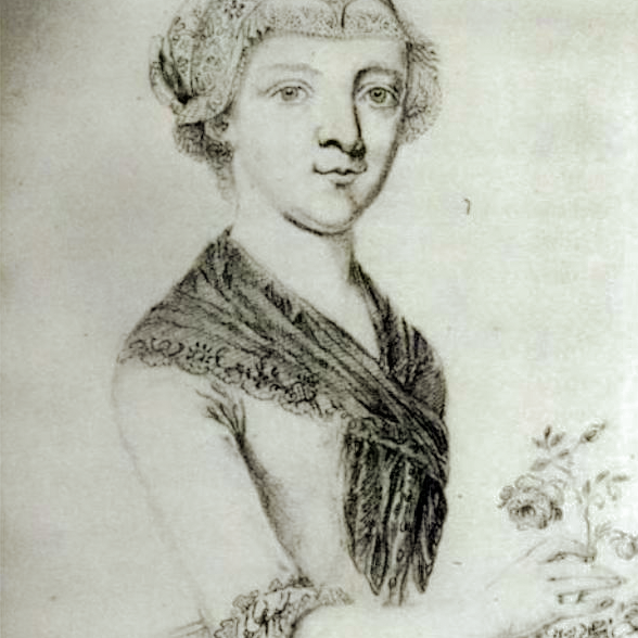 Maria Anna Thekla Mozart. Autorretrato a lápiz de 1777 o 1778. Ubicado en el museo Mozart de Salzburgo.