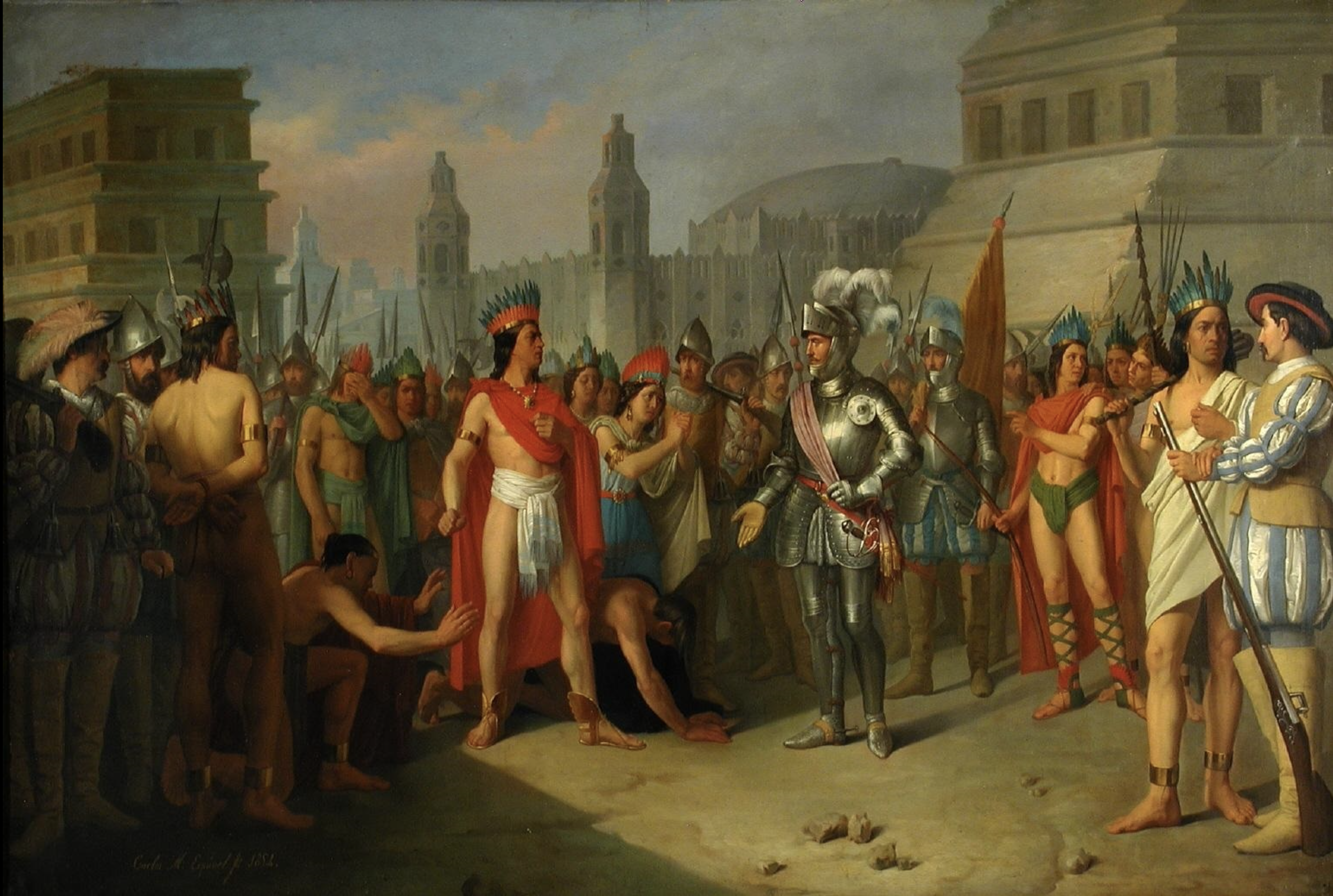 Prision de Guatimocin último emperador de los mexicanos - Carlos Esquivel y Rivas, 1854. Museo del Prado