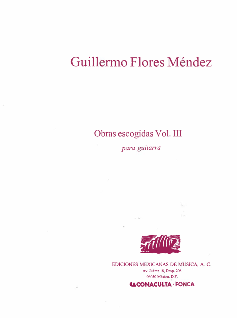 Obras Escogidas Vol 3 [Guitarra] | Guillermo Flores Méndez