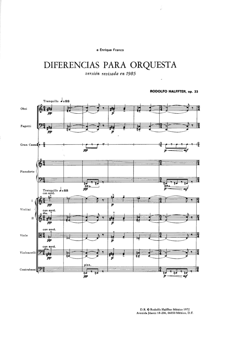 Diferencias para Orquesta [Orquesta] | Rodolfo Halffter P1
