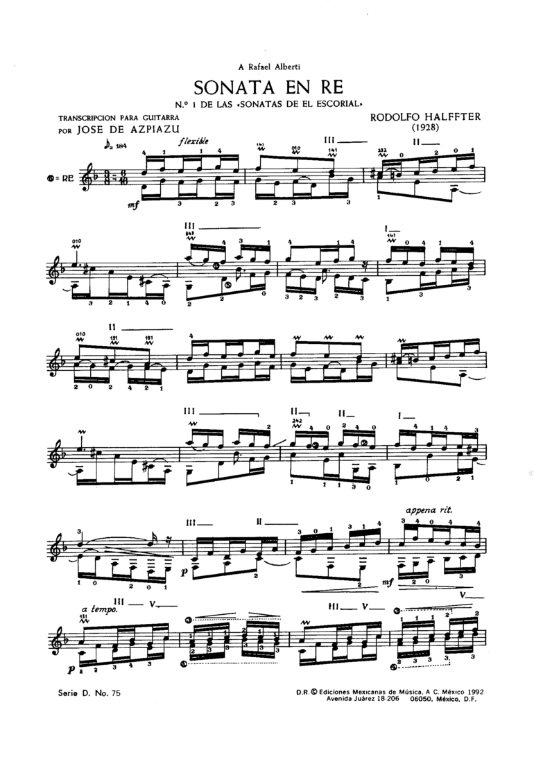 Sonata en re [guitarra] | Rodolfo Halffter
