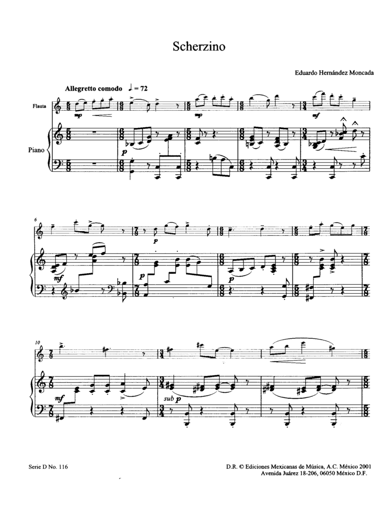 Scherzino [flauta & piano] | Eduardo Hernández Moncada P1