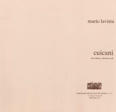 Cuicani [flauta & clarinete Bb] | Mario Lavista