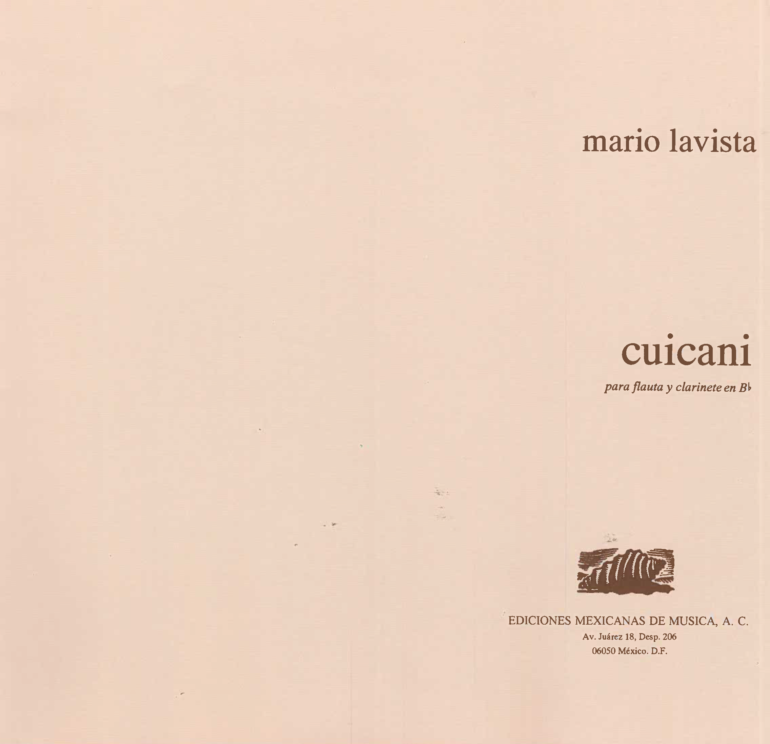 Cuicani [flauta & clarinete Bb] | Mario Lavista