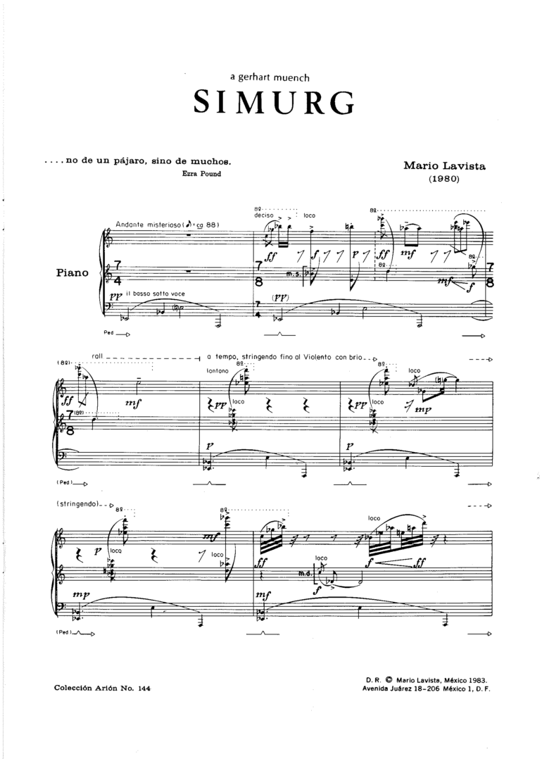 Simurg [Piano] | Mario Lavista P1