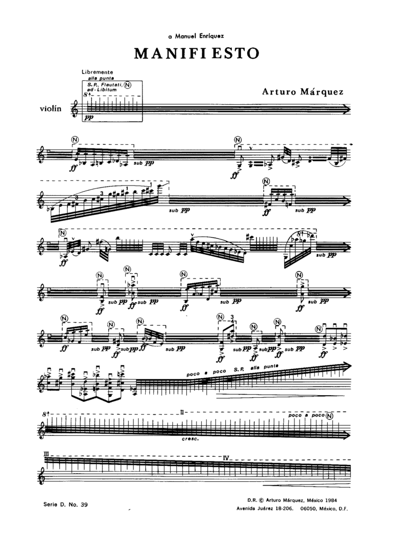 Manifiesto [violín solo] | Arturo Márquez P1