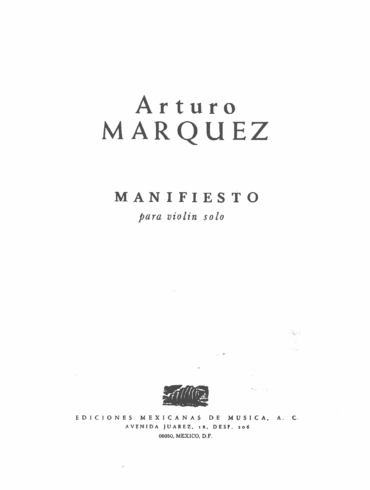 Manifiesto [violín solo] | Arturo Márquez