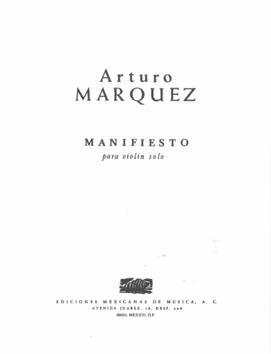 Manifiesto [violín solo] | Arturo Márquez
