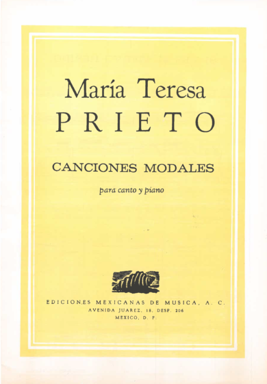 Canciones modales [canto & piano] | María Teresa Prieto