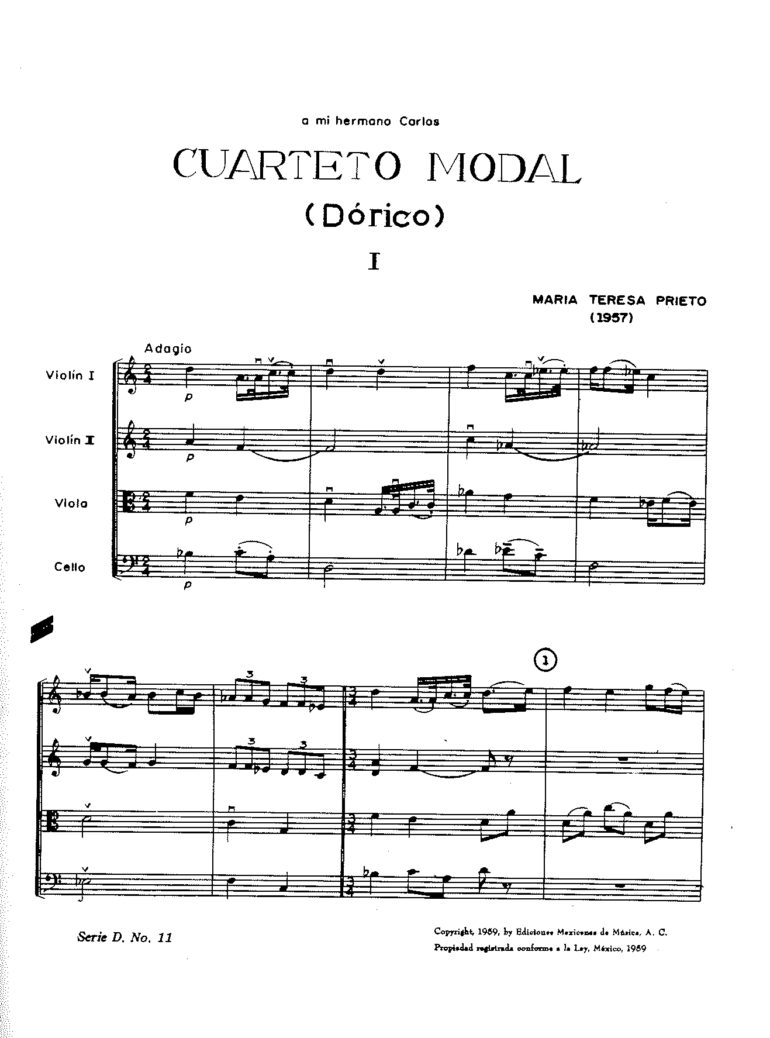 Cuarteto modal [cuarteto de cuerdas] | María Teresa Prieto