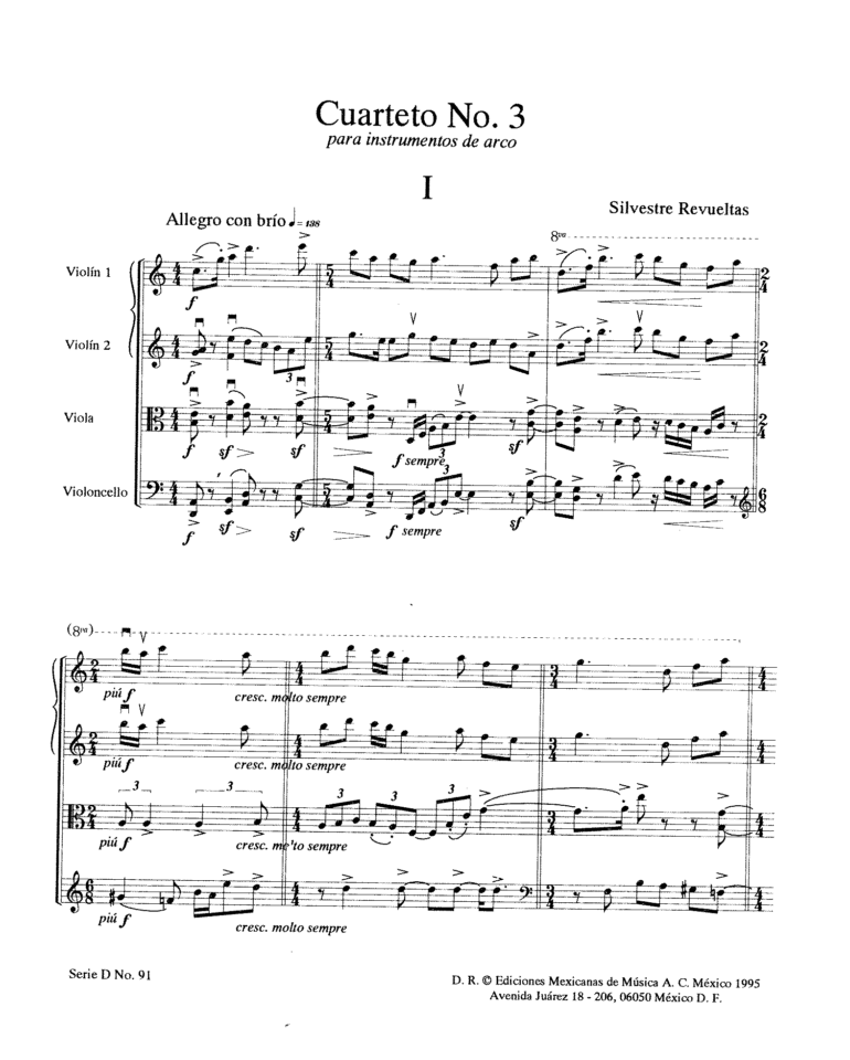Cuarteto No. 3 [cuarteto de cuerdas] | Silvestre Revueltas P1