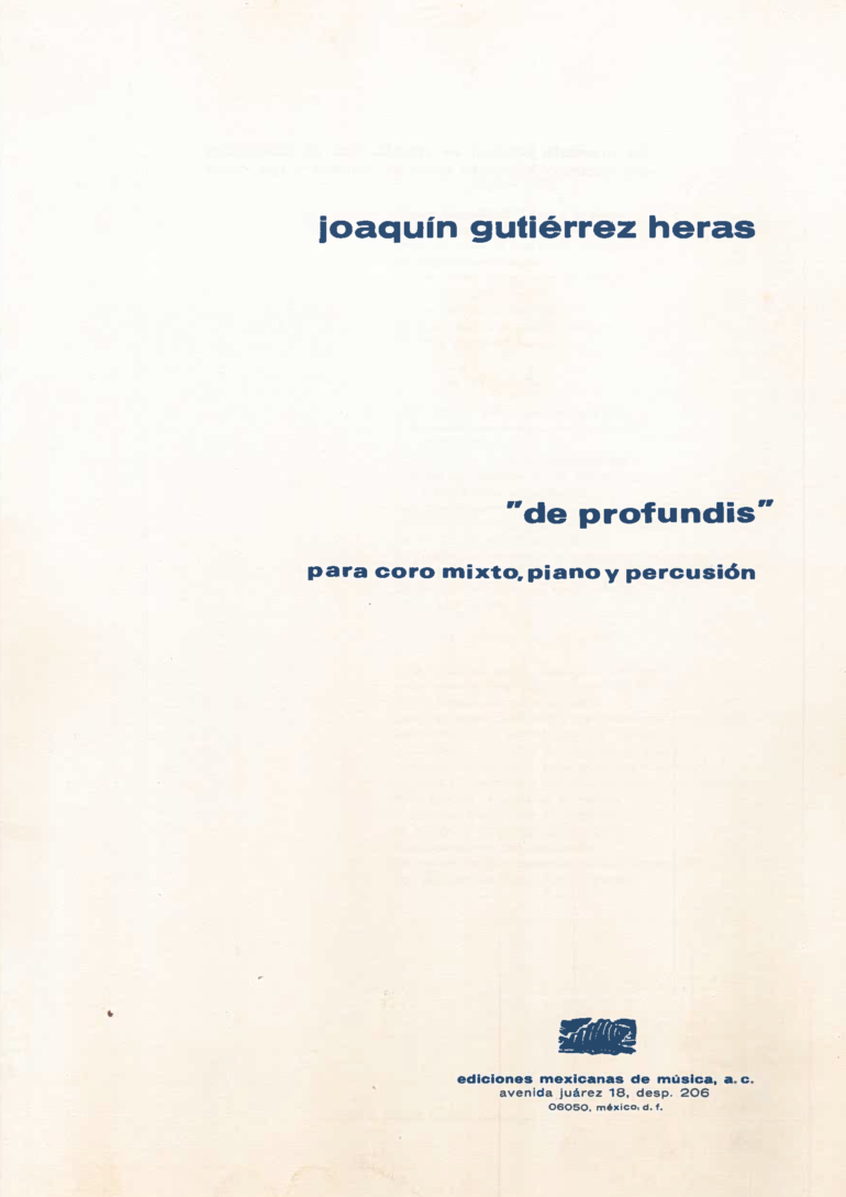 De profundis [Coro] | Joaquín Gutiérrez Heras