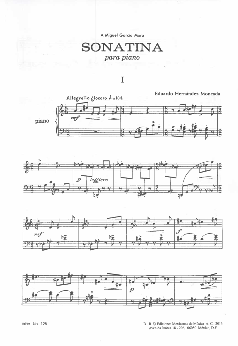 Sonatina [Piano] | Eduardo Hernández Moncada - Imagen 2