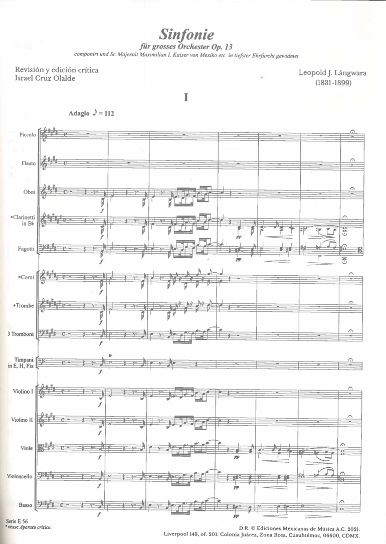 Sinfonie für grosses Orchester [Orquesta] Leopold J. Lángwara [Israel Cruz Olalde: editor] - Imagen 2