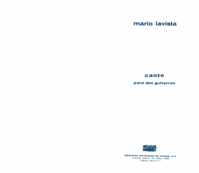Cante [2 Guitarras] | Mario Lavista