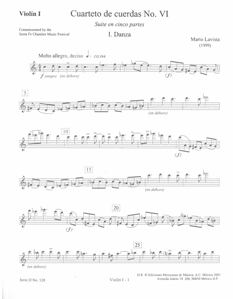 Cuarteto de Cuerdas No. VI [Cuarteto de Cuerdas] | Mario Lavista - Imagen 2