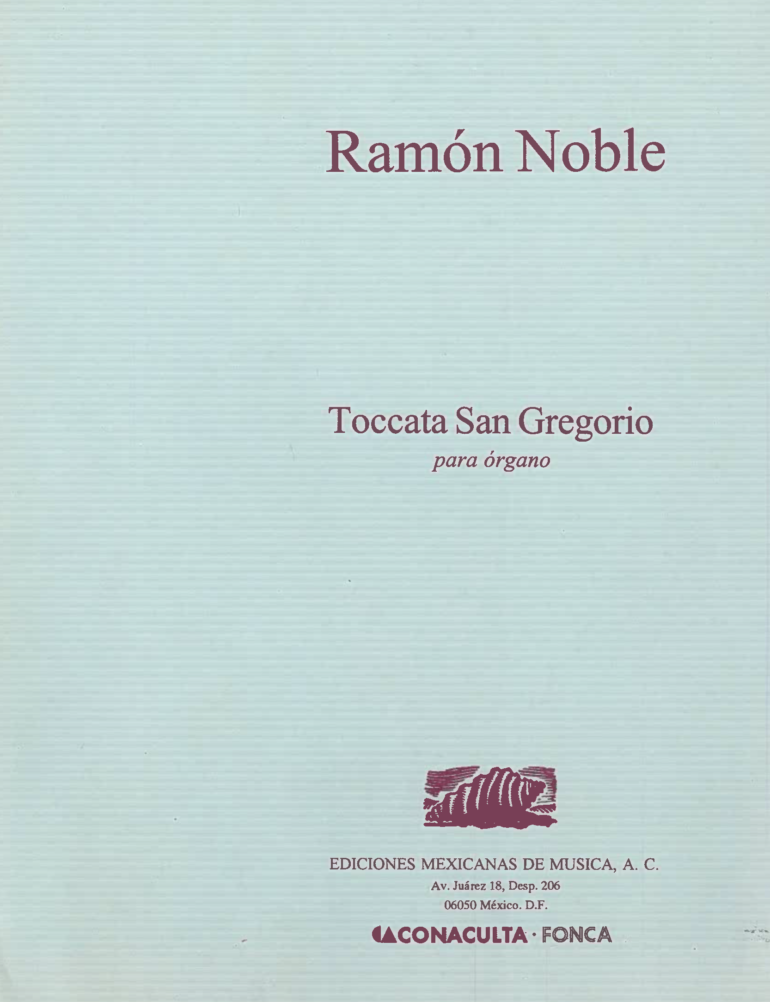 Toccata San Gregorio [Órgano] | Ramón Noble
