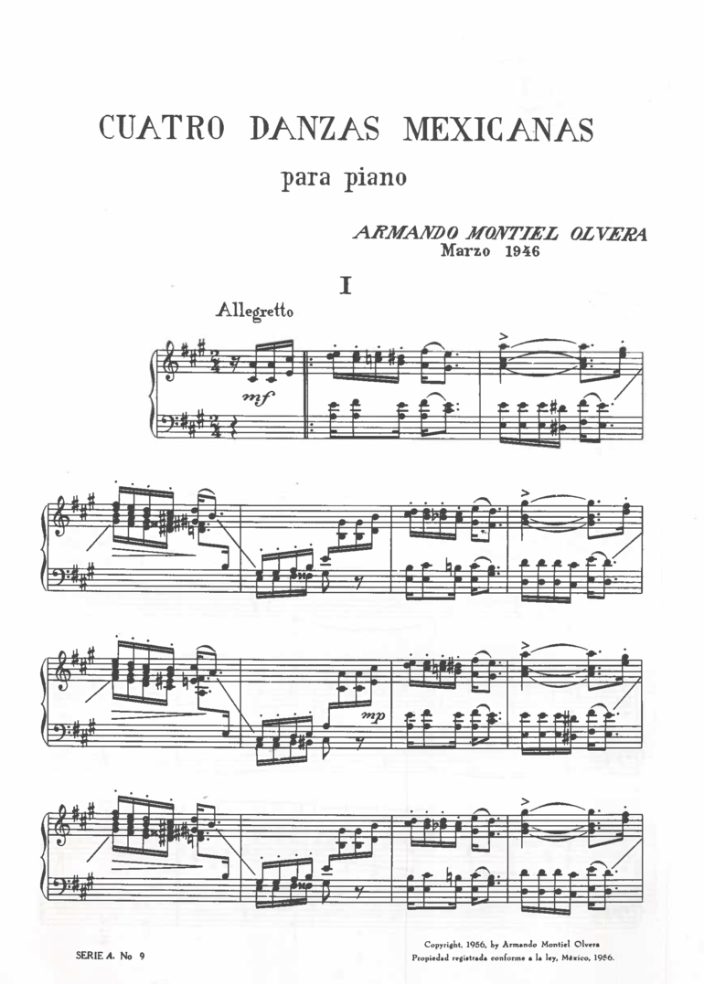 4 danzas mexicanas [Piano] | Armando Montiel Olvera - Imagen 2