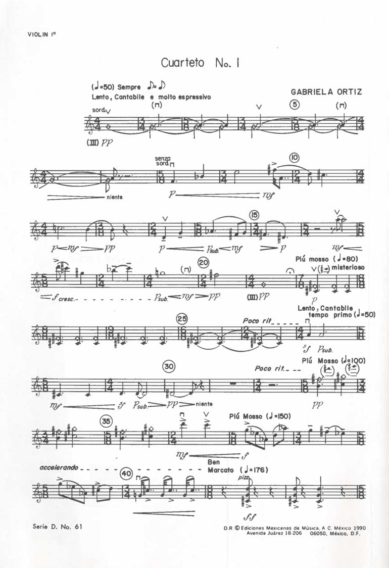 Cuarteto no. 1 [Cuarteto de Cuerdas] | Gabriela Ortiz - Imagen 2