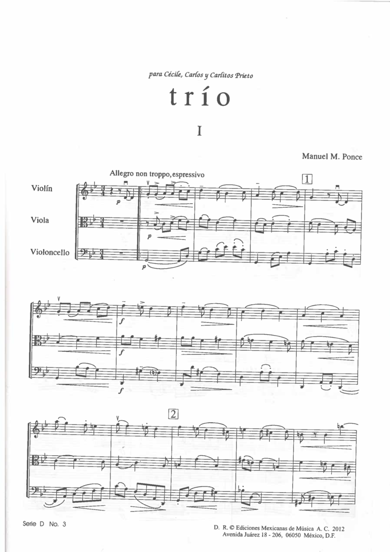 Trío [Violín, Viola y Violonchelo] | Manuel M. Ponce - Imagen 2