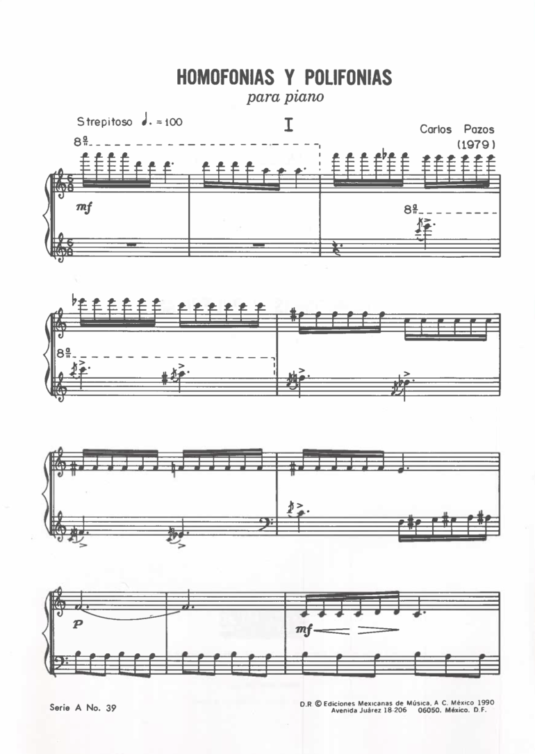 Homofonías y polifonías [Piano] | Carlos Pazos - Imagen 2