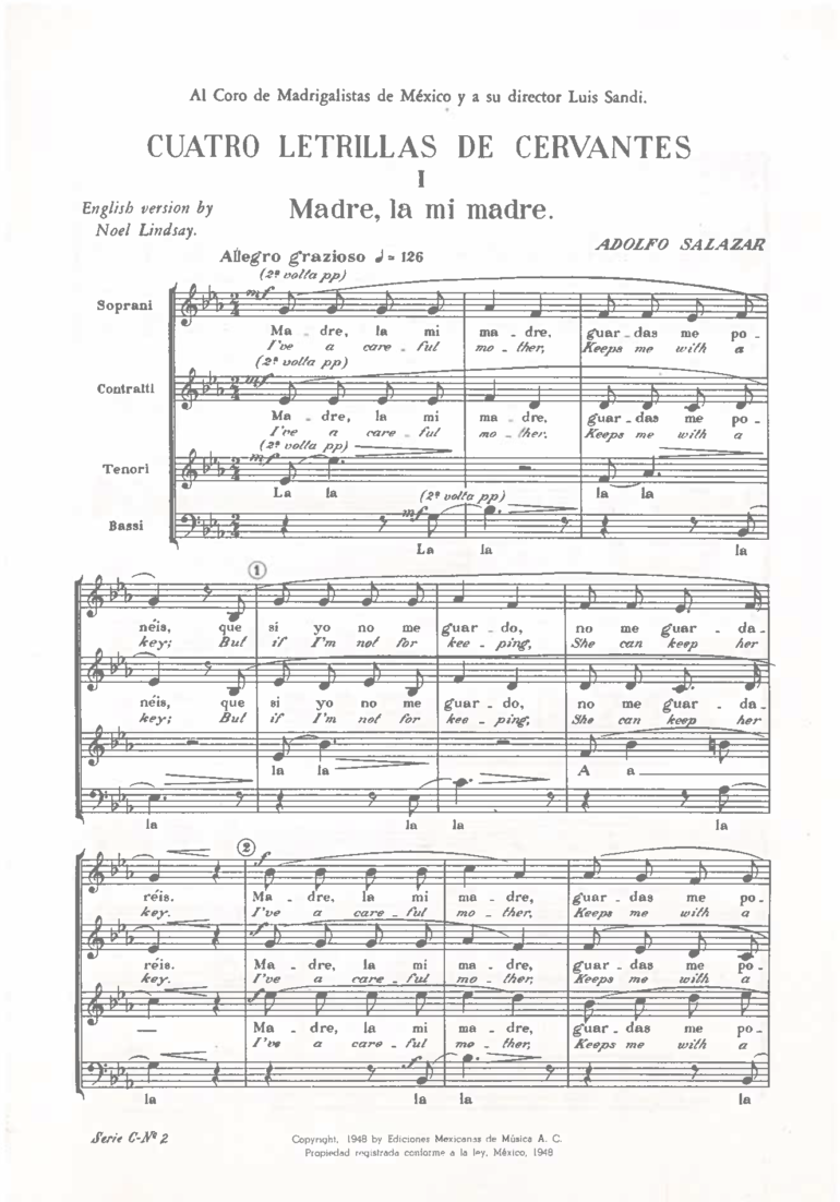Cuatro letrillas que se cantan en las obras de Cervantes [Coro] | Adolfo Salazar - Imagen 2