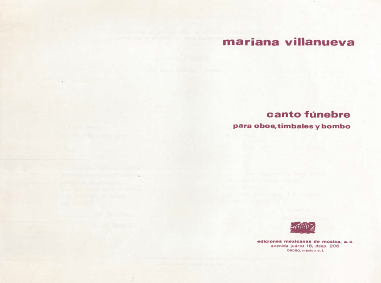 Canto fúnebre [Ensamble | Mariana Villanueva