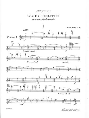 8 tientos (cuarteto de cuerdas - partes) | Rodolfo Halffter