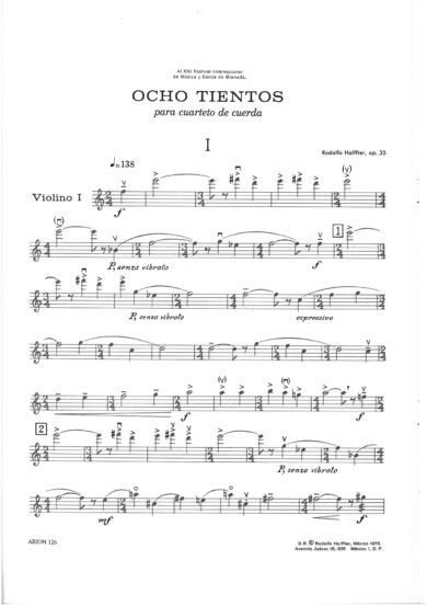 8 tientos (cuarteto de cuerdas - partes) | Rodolfo Halffter