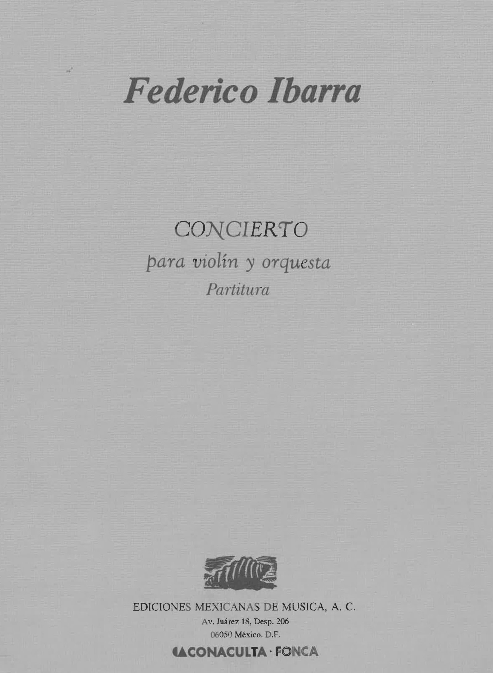 Concierto para violín y orquesta (partitura) | Federico Ibarra