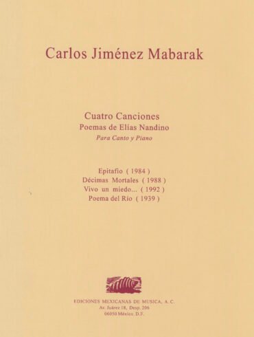 Cuatro canciones [canto y piano] | Carlos Jiménez Mabarak