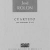 Cuarteto [intrumentos de arco - score] | José Rolón