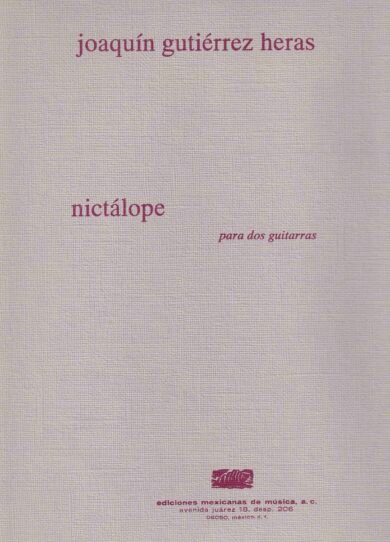 Nictálope [2 guitarras] | Joaquín Gutiérrez Heras