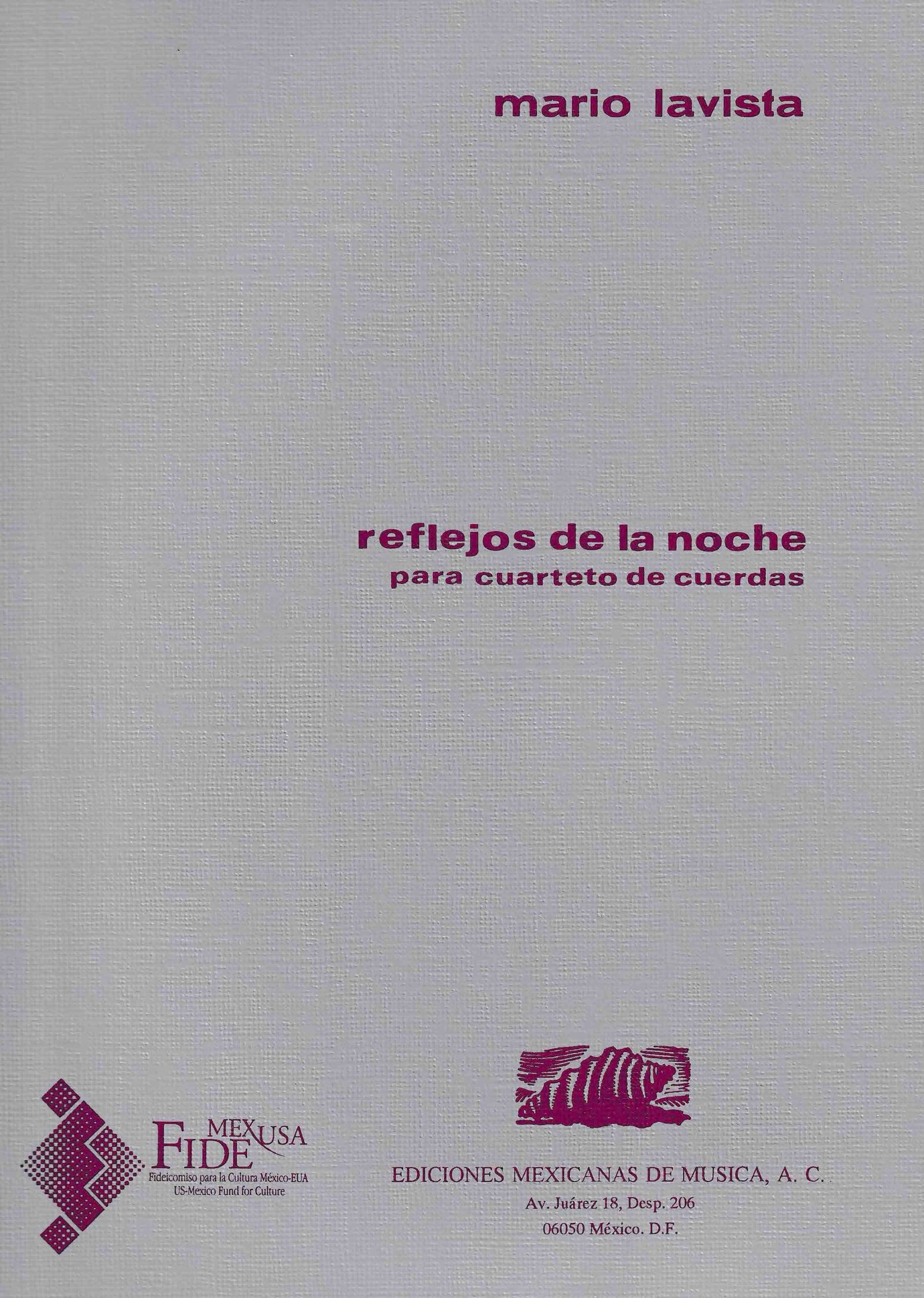 Reflejos de la noche (ctto. de cuerdas - partes) | Mario Lavista