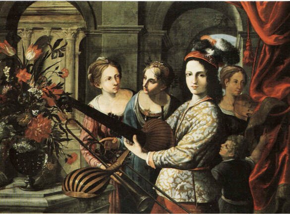 Pietro Paolini, Gruppo di giovani suonatori con vaso di fiori