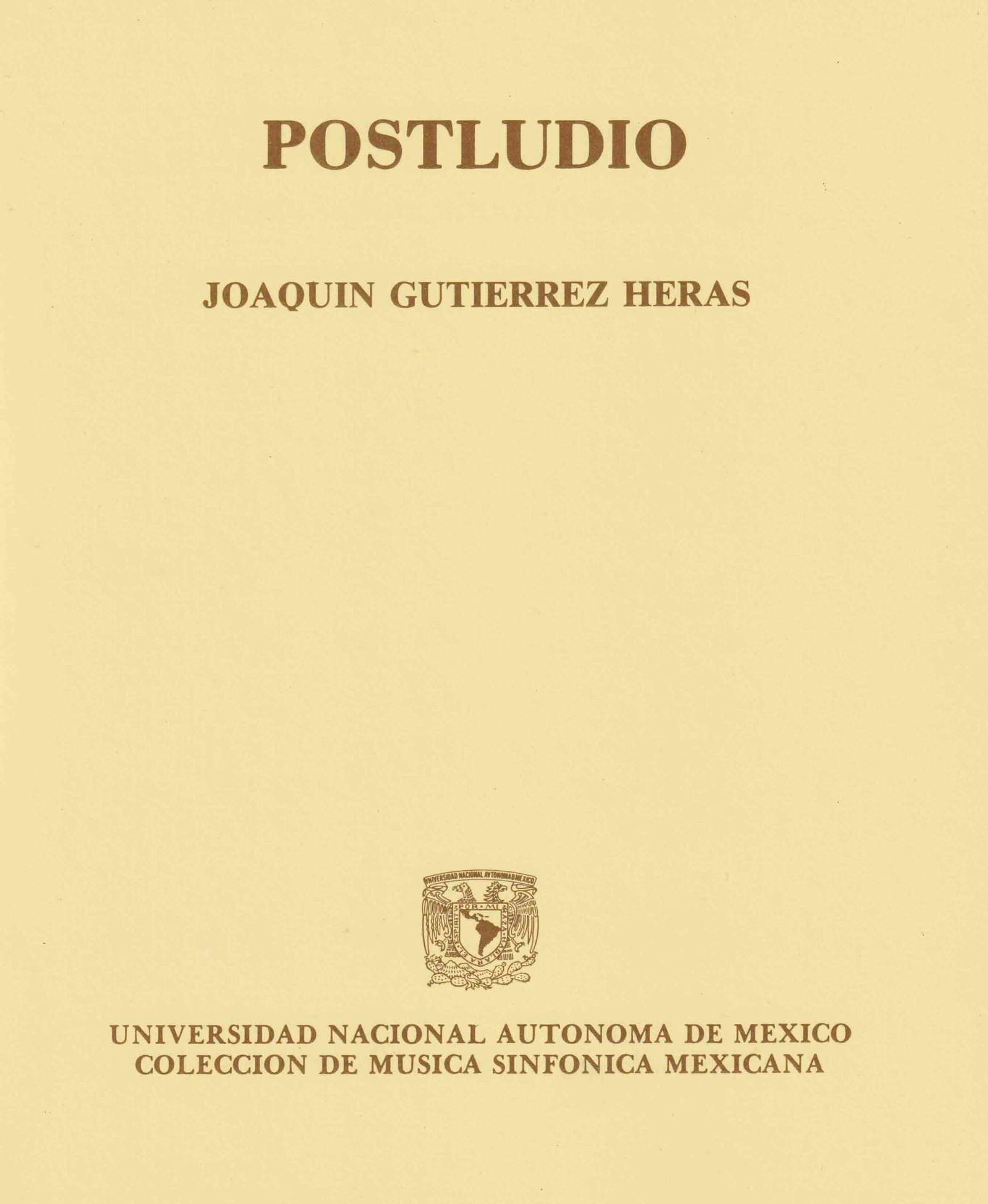 Joaquín Gutierrez Heras - Postludio